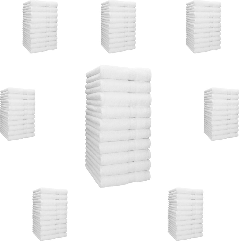 Betz Handtuch PALERMO - 80 Stück Handtücher 100% Baumwolle Größe 50 x 100 cm Hotel-Qualität Farbe - weiß