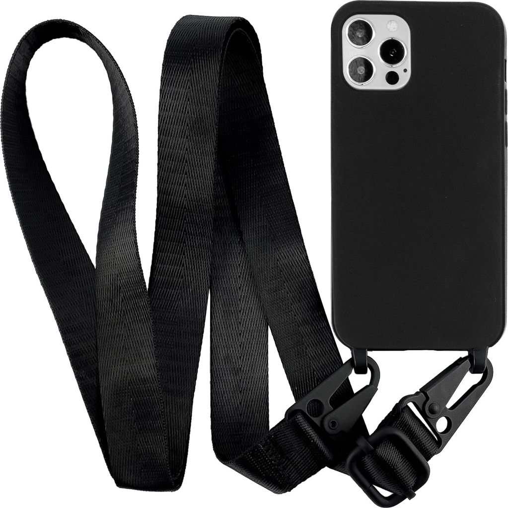 Handykette für Apple iPhone 11 Pro Max - Handyhülle mit Schnur Cover in Black