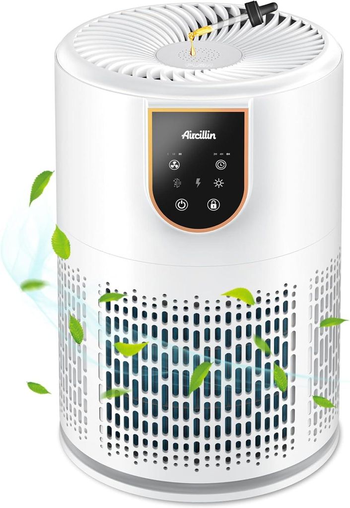 Luftreiniger Allergiker mit 5-Stufen H13 HEPA Filter, 798 Sq Ft Abdeckung, Luftfilter gegen Staub, Pollen, Tierhaare & Gerüche, 25dB, Aromatherapie