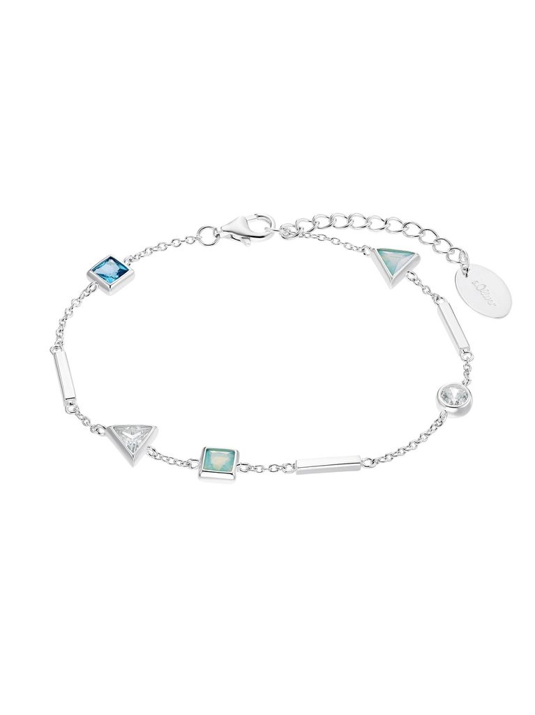 S.Oliver Armband Aus 925 Sterling Silber Mit Zirkonia – Vergoldet, 17+3 Cm Verstellbar, In Geschenkbox
