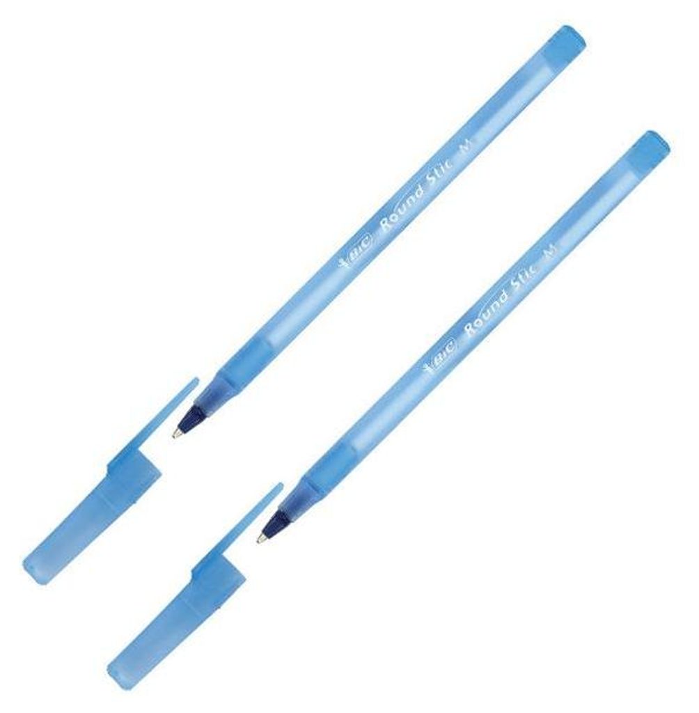 Bic Round Stic Kugelschreiber Blau x2 921403 Produktbild 