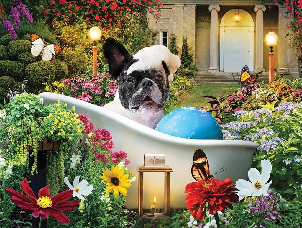 SunsOut Puzzle Bubble Bath im Garten - 500 Teile Puzzle