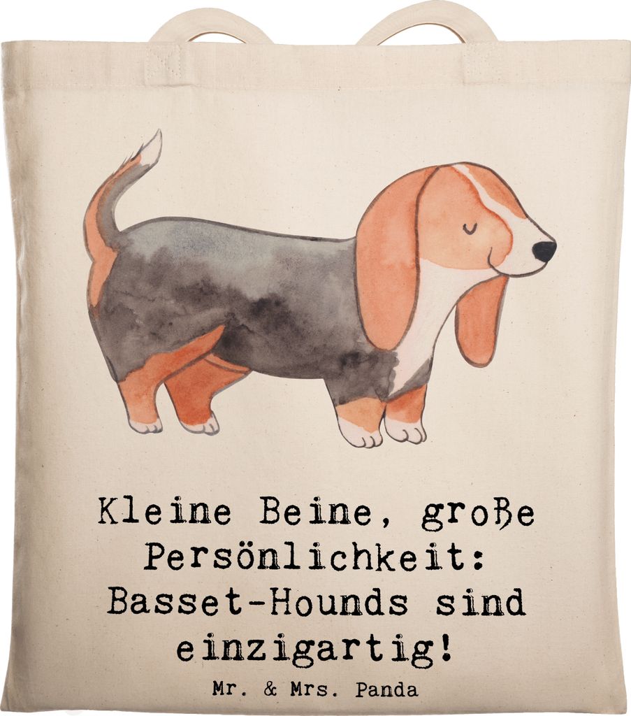Mr. & Mrs. Panda Einkaufstasche Basset Hound Persönlichkeit - Transparent - Geschenk, große, Hunde, Shopping Tasche, Hunderassen Pflege, verspiel...