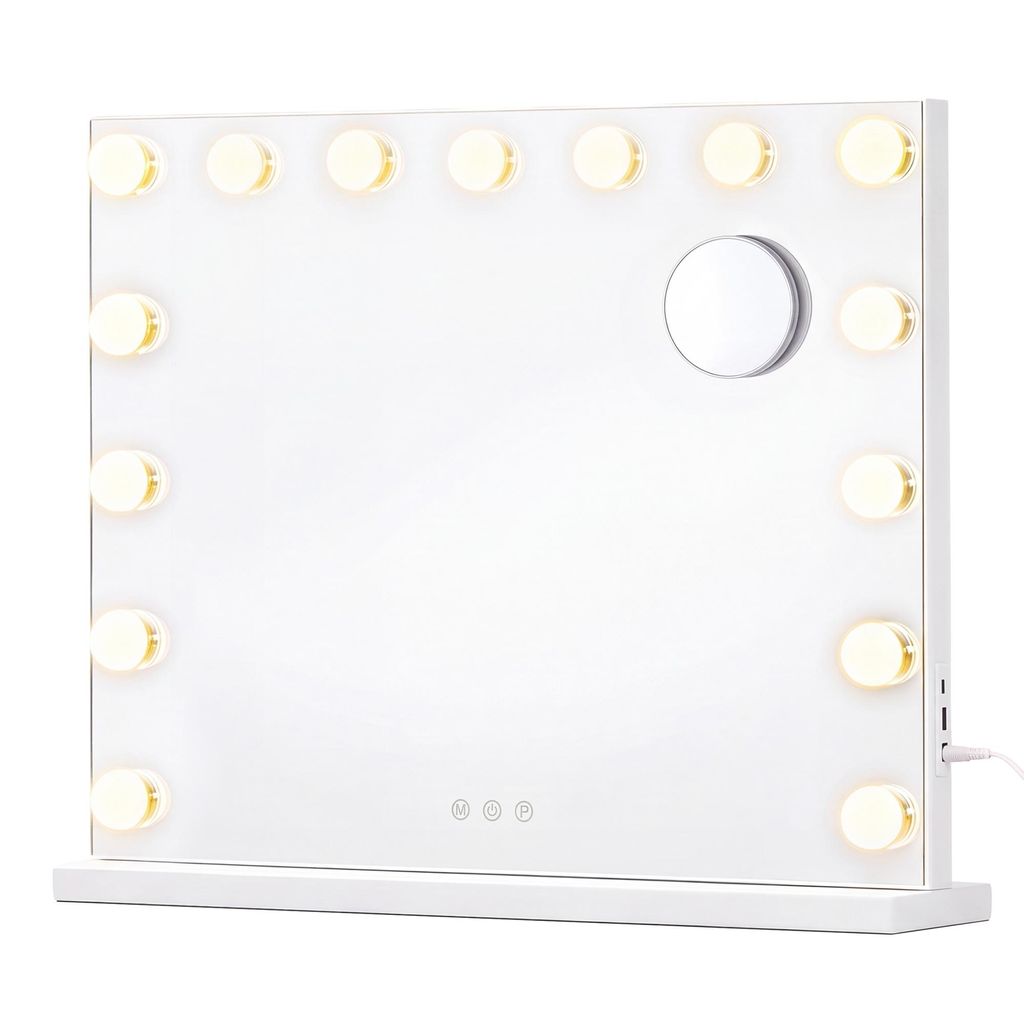 SONGMICS Schminkspiegel mit Beleuchtung, Dimmbar, 15 LEDs, Produktbild 