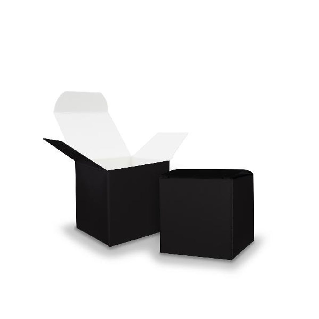 itenga Würfelbox aus Karton 5x5cm schwarz Gastgeschenk