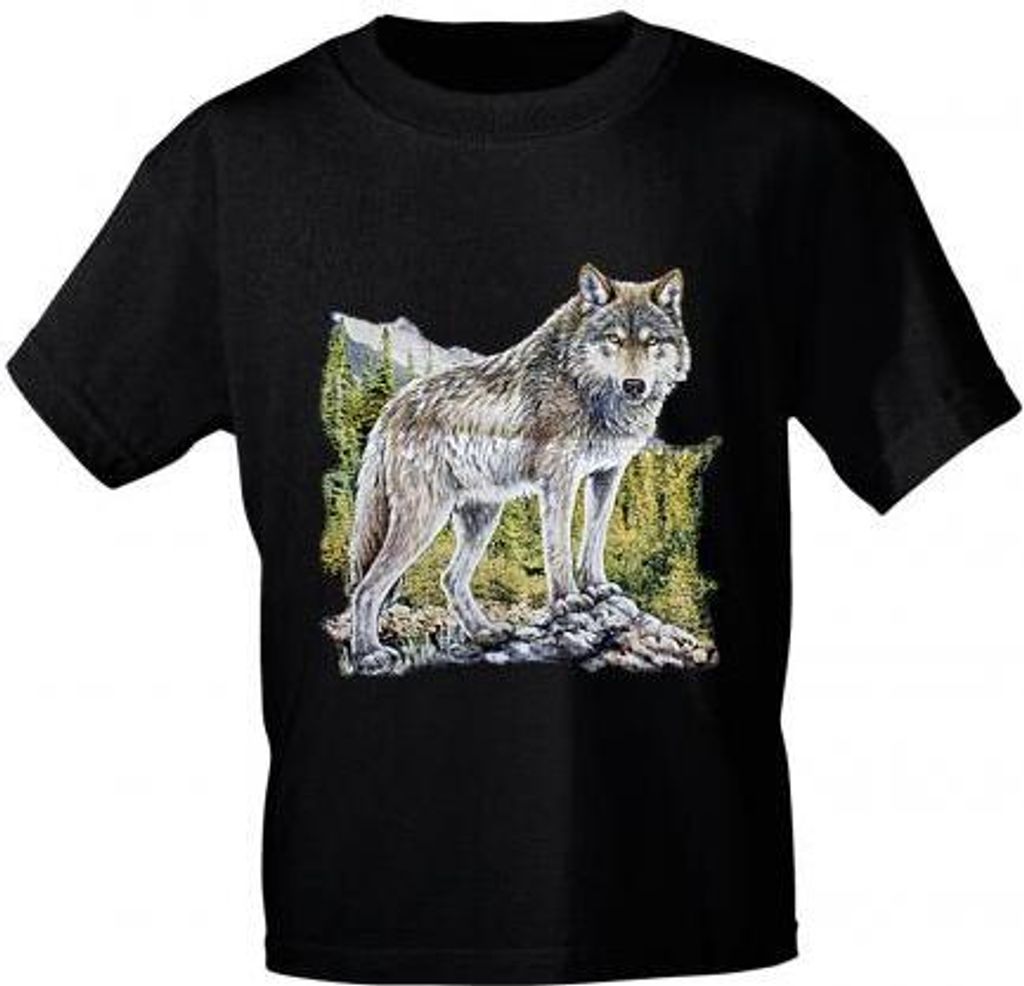 T-Shirt mit Print - Wolf - 10846 - versch. Farben zur Wahl Produktbild 