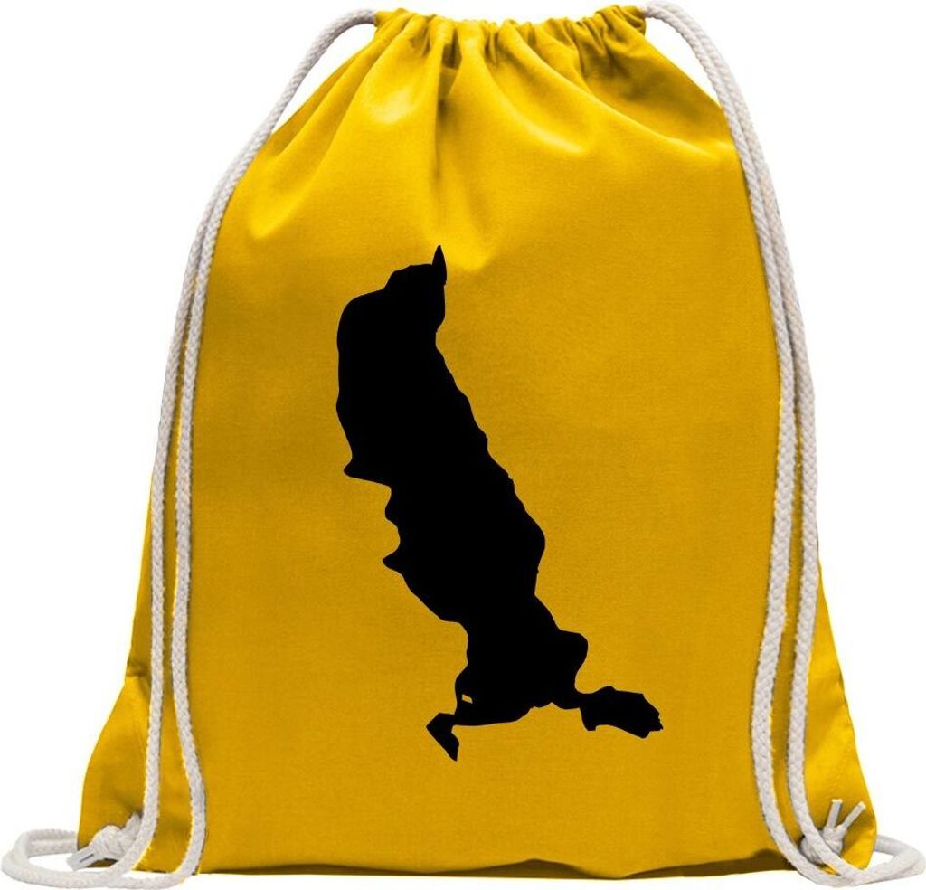 Kiwistar - Turnbeutel - gelb - Tegernsee- Deutschland - See - Fun Rucksack Sport Beutel Gymsack Baumwolle mit Ziehgurt