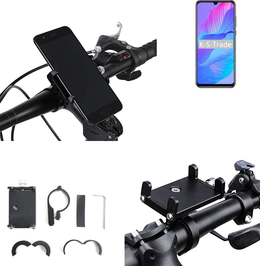 K-S-Trade Handyhalterung für das Fahrrad kompatibel mit Huawei P Smart S Halter Lenkstange Fahrradhalterung Motorrad Bike Mount Befestigung
