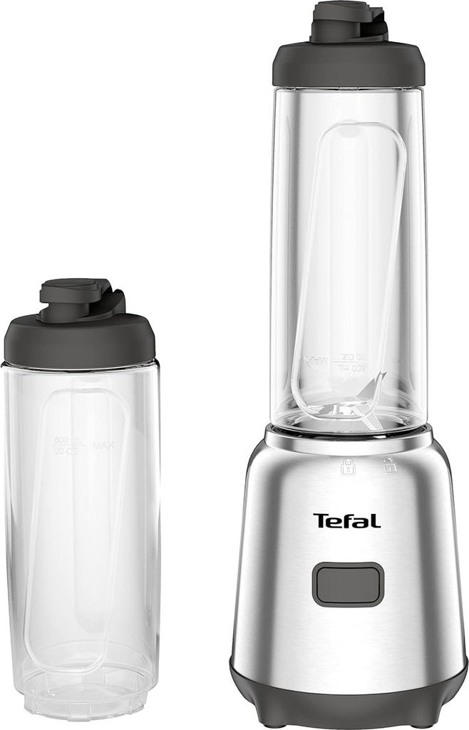 Tefal Mix und Move Mini-Standmixer, 300 Watt, 2 Flaschen To-Go in Premium Tritan, kompaktes Design, einfach zu reinigen, abnehmbare Klingen,
