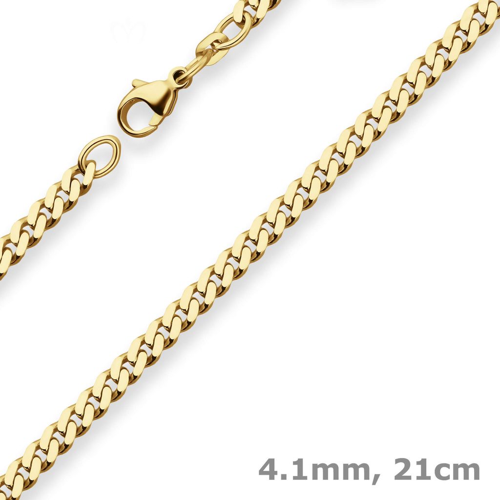 4,1mm Armband Panzerkette Goldarmband Armschmuck aus 585 Gold Gelbgold 21cm