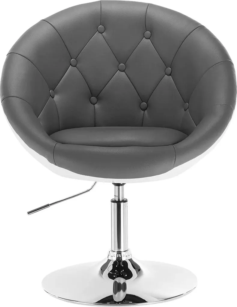 Chaise de bar réglable en similicuir blanc crème avec dossier confort