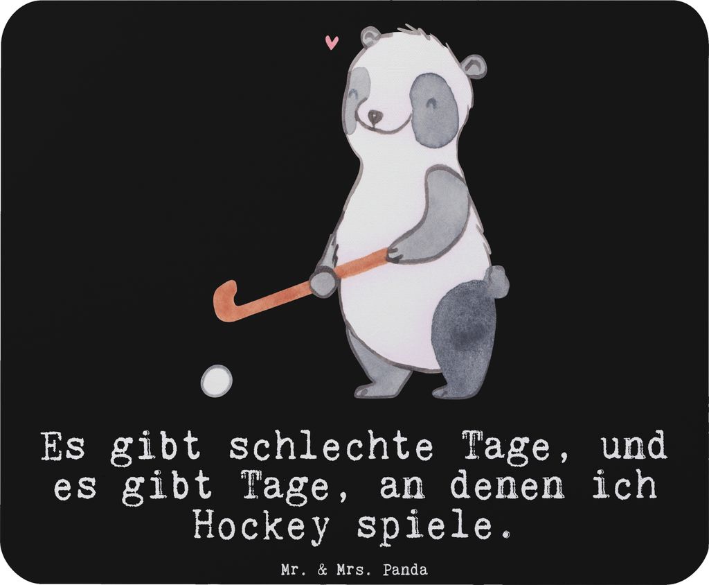 Mr. & Mrs. Panda Mouse Pad Panda Hockey spielen - Schwarz - Geschenk, mauspad laptop, Hockeyschläger, Feldhockey, pc mausunterlage, Verein, Mousepad