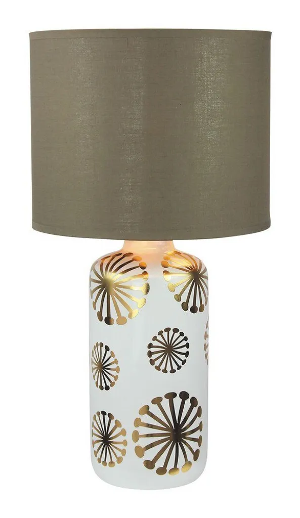 Lampada da Tavolo Rabalux Ginger 6030 Oro Bianco E27 | Design Ceramica