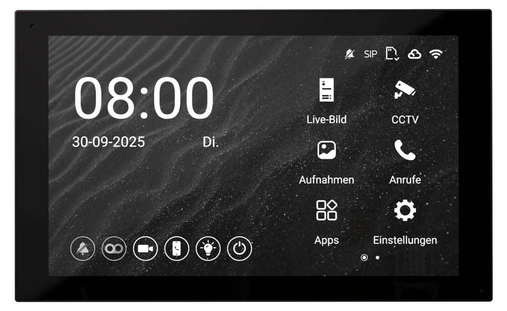 BALTER WLAN Innenmonitor Schwarz für Video Türsprechanlage mit 7 Zoll Touchscreen – EVO-HD-PRO-7B