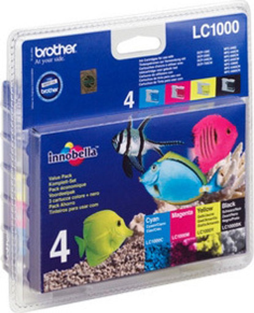 Brother LC-1000VALBPDR Tintenstrahl Tintenpatrone - Schwarz, Cyan, Magenta, Gelb - Originaler Pack - Tintenstrahl