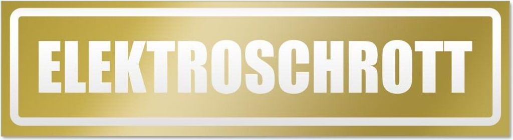 Kiwistar Elktroschrott invertiert Magnetschild Schild magnetisch - 45cm Gold - Magnetfolie für Auto PKW Kfz