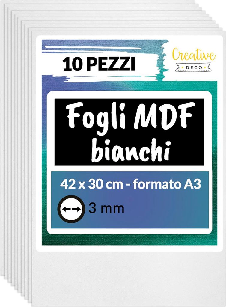 Creative Deco 10xA3 MDF Pannelli in Legno Fogli, Pannelli Immagine del prodotto 