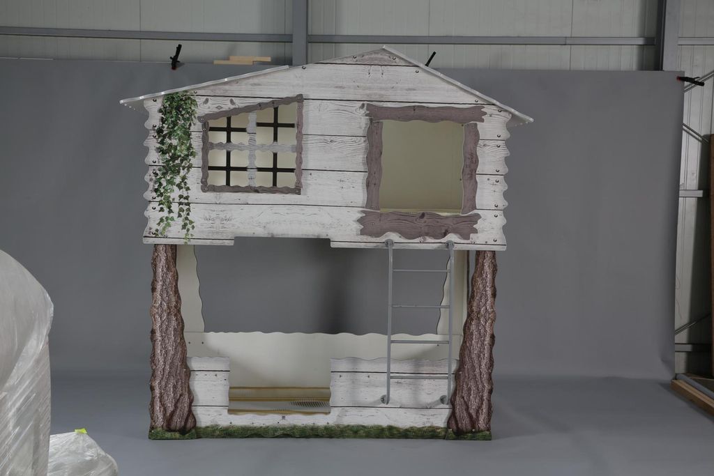 Designer Kinder Doppelstock Bett Haus Design Holz Gestell Möbel Neu