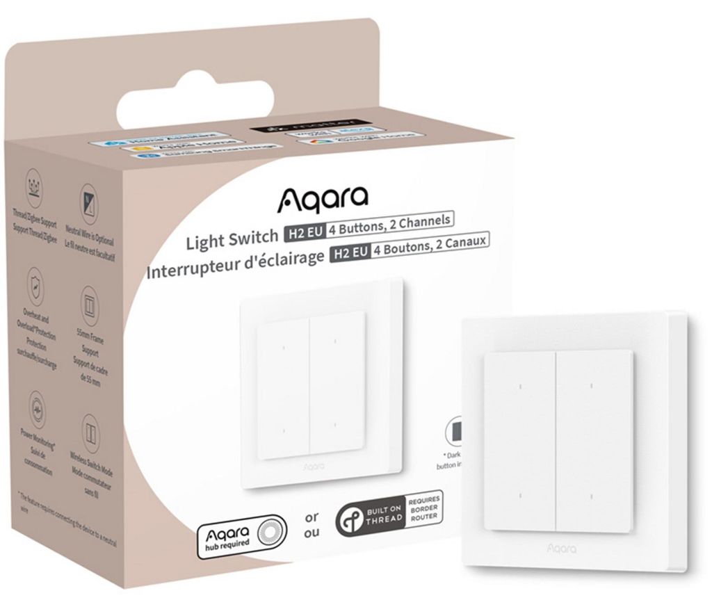 Aqara Light Switch H2 EU, Kabellos, Bluetooth / Wi-Fi, Produktbild 