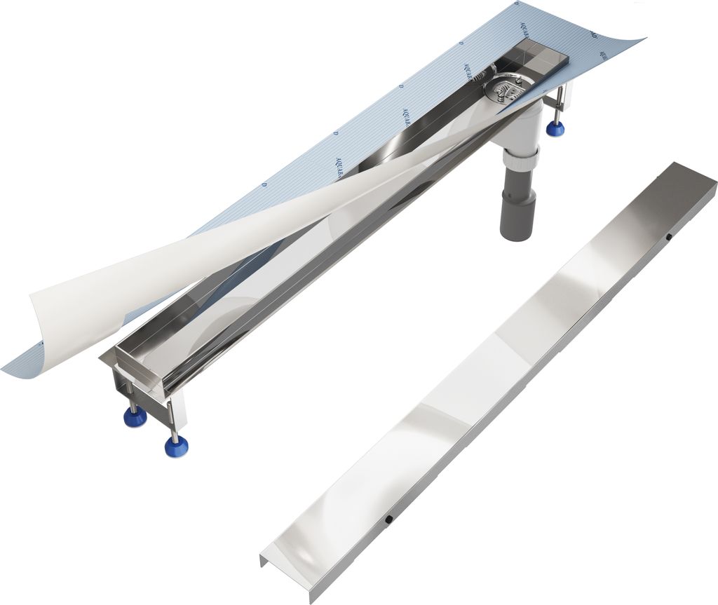 Aquabad SDS Premium Duschrinne 100cm mit Blende: Bord, Ablauf Senkrecht Seitlich