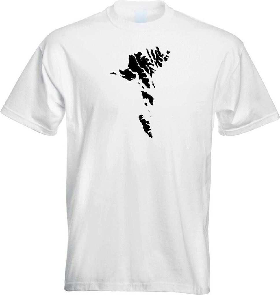 Kiwistar - T-Shirt - Weiss - Färöer Inseln Umriss Kontur Herren Funshirt Bedruckt Design Sprüche Spruch Motive - mit Motiv Bedruckt - Funshirt D...