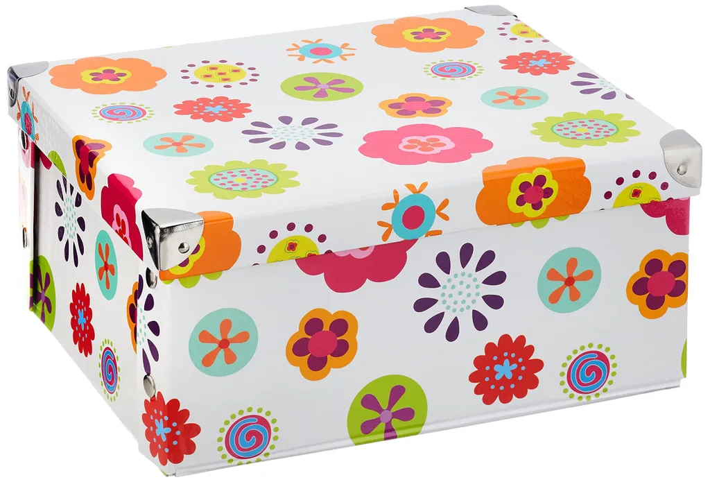 Boîte de rangement anti-poussière fleurie pour chambre d'enfant rangée