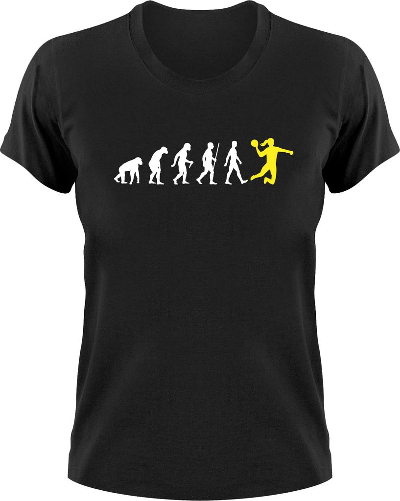 Styletex23 T-Shirt Handball Evolution of Man Fun, Damen schwarz, XXL