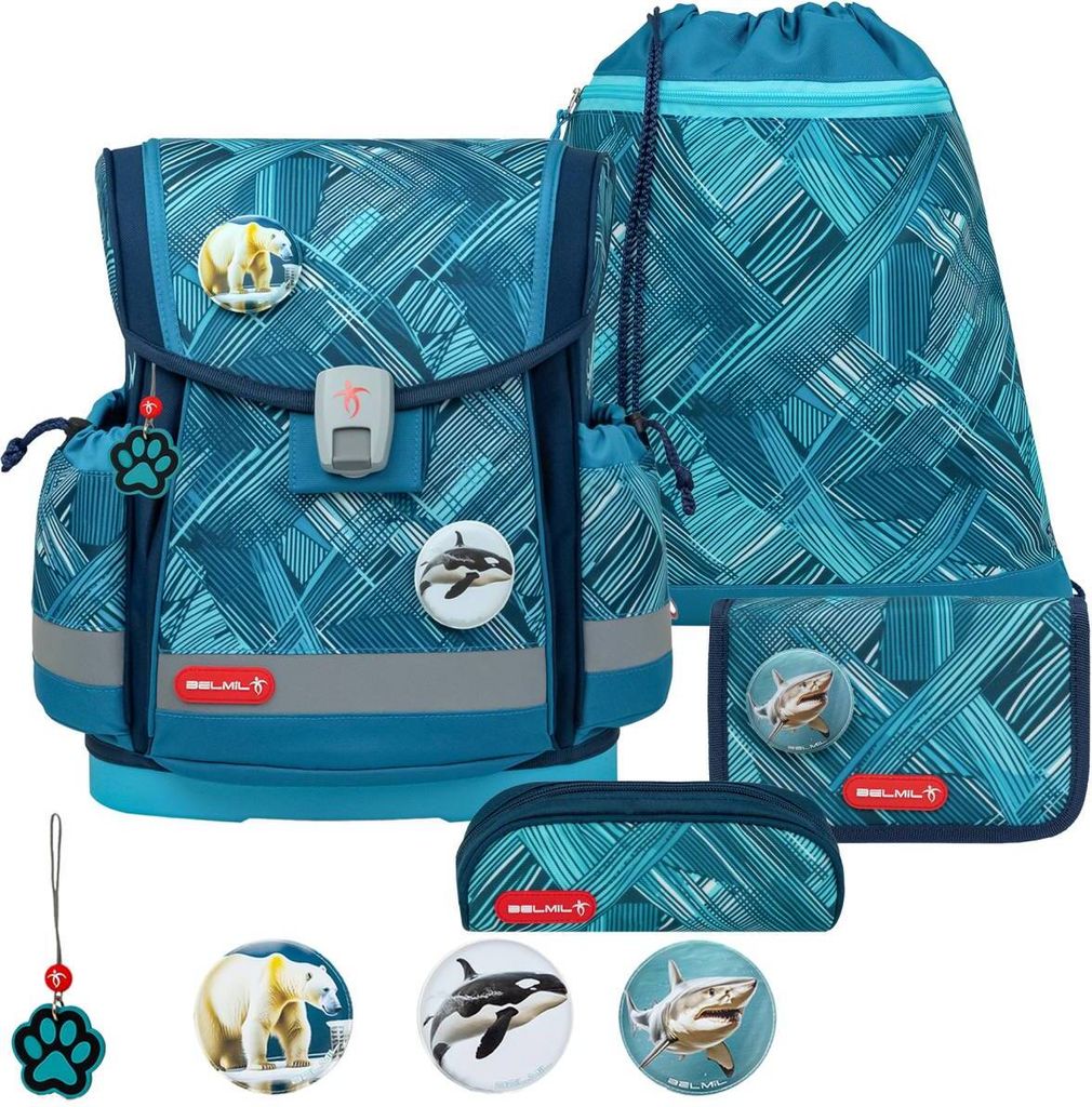 Belmil Schulranzen Set "Ice Blue" 1.Klasse für Jungen Einschulung Grundschule CLASSY PLUS 2025