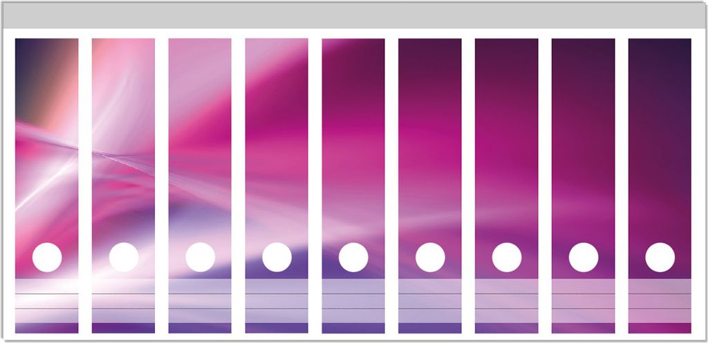 Wallario Ordnerrücken Sticker, selbstklebend für breite Ordner, 9 Stück, Motiv Abstrakte Formen und Linien in pink lila