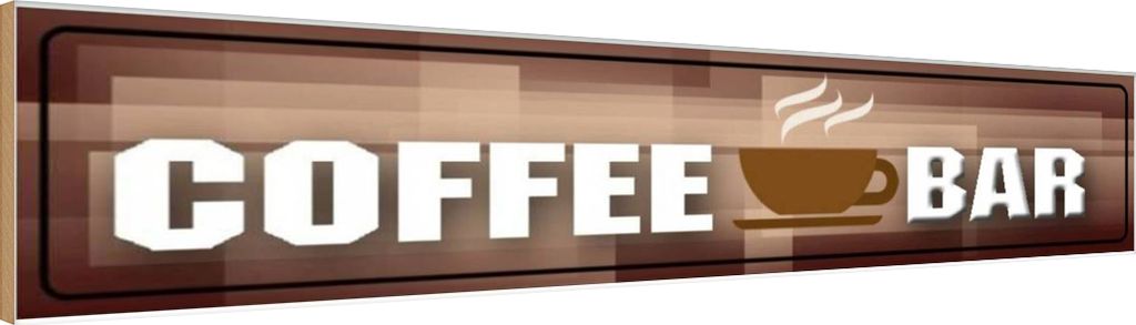 vianmo Holzschild 10x46 cm Kaffee Coffee Bar Cafe Terrasse Essen Trinken