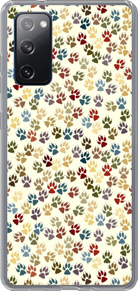 MuchoWow Handyhülle Schutzhülle Hülle für Telefoonhoesje Samsung Galaxy S20 FE Muster - Hund - Pfoten - Jungen - Mädchen - Kinder - Kind Sil...