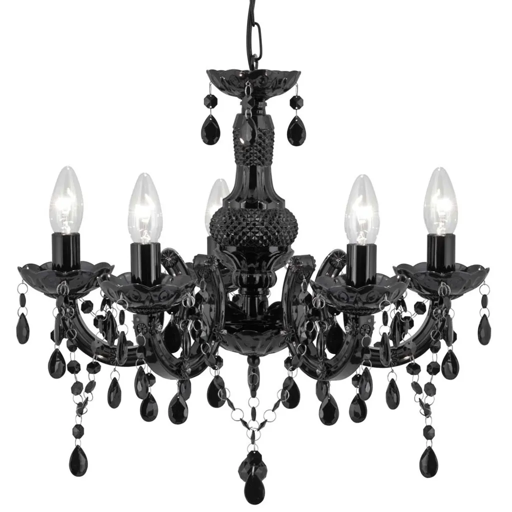 Plafonnier noir Marie Thérèse 93 cm pour salon et salle à manger chic