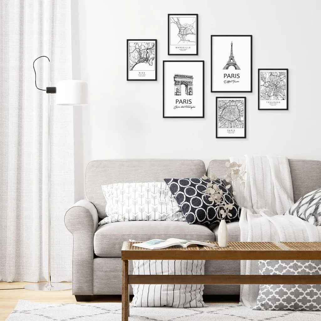 Habiller un mur blanc facilement avec ce set de 6 affiches scandinaves