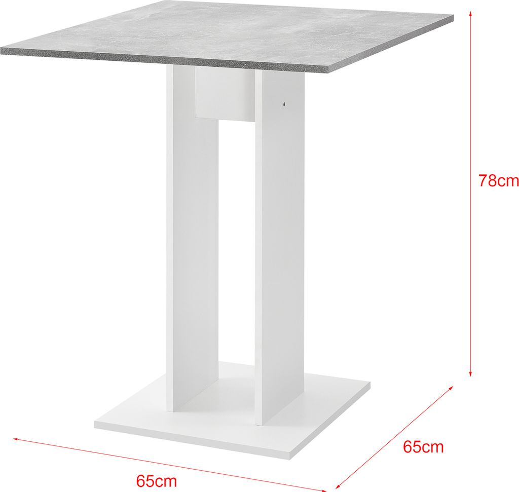 Küchentisch Quadratisch 65 x 65 x 78 cm Säulentisch Produktbild 2