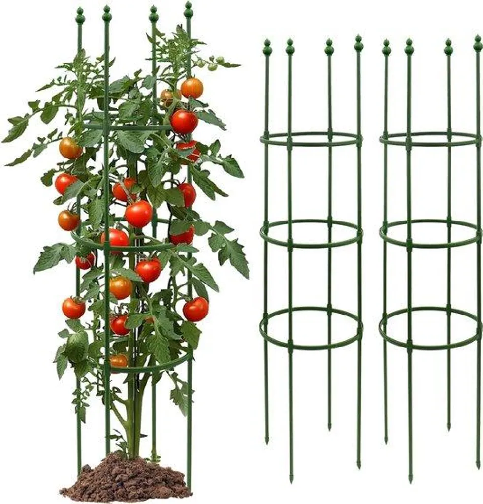 Tuteur colonne de jardinage 140cm lot de 3 supports plantes et rosiers