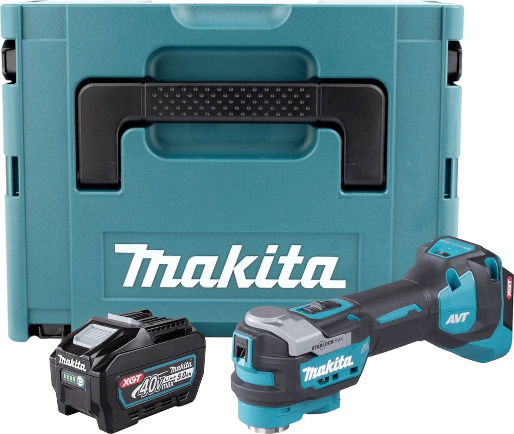 Makita TM 001 GT101 Akku Multifunktionswerkzeug 40 V max. Starlock Max Brushless + 1x Akku 5,0 Ah + Makpac - ohne Ladegerät