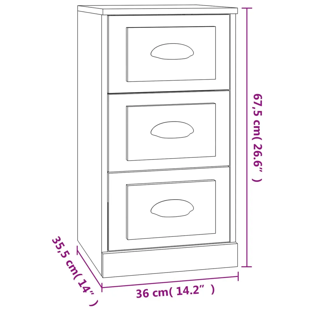 vidaXL Credenza Bianca Lucida 36x35,5x67,5 cm | Mobiletto Salvaspazio - 10