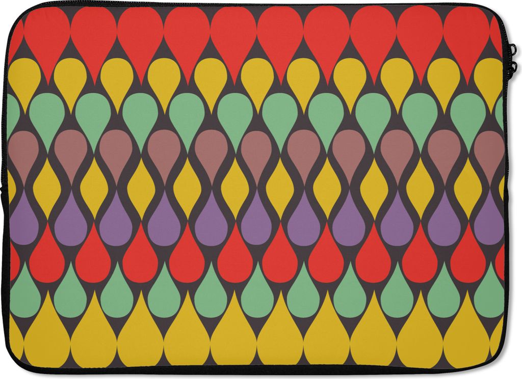 MuchoWow Laptop Hülle 14 ZollVintage - Retro - Farben - Muster Laptoptasche - Laptoptasche - Stoßsicher - Schutzhaube