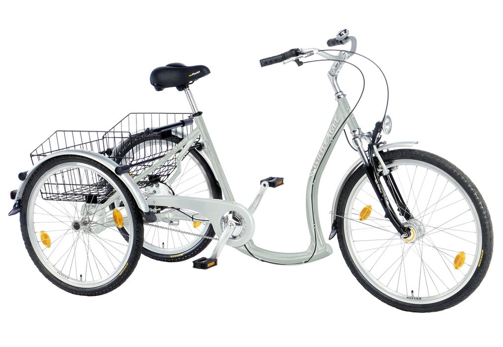 26'' Shopping Bicycle SHIMANO 7-Gang Erwachsene Dreirad Klassisch Trike Fahrrad 