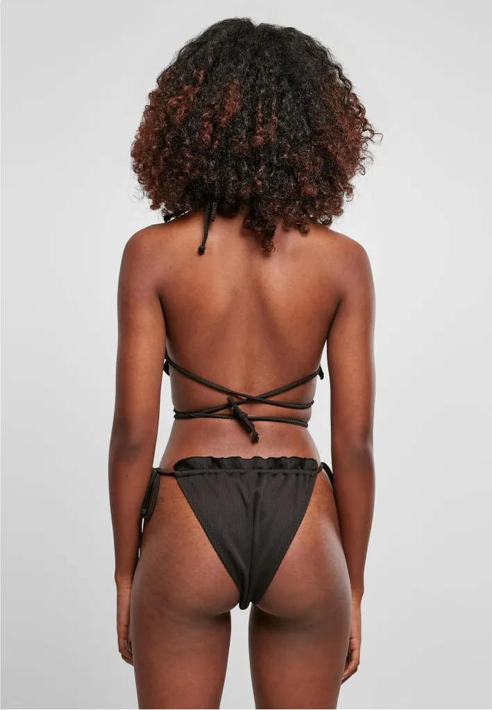 Bikini Triangle Noir Côtelé Finition Babylock Chic Urban Classics - 3