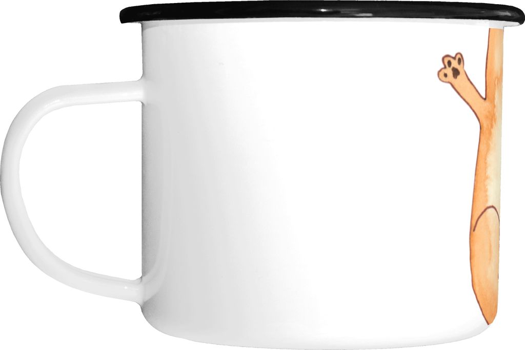 Mr. & Mrs. Panda Emaille Tasse Katze Umarmen - Weiß - Geschenk, Cats, Haferl, Pott, Cat, Kater, Katzen, Teetasse, Becher, großer