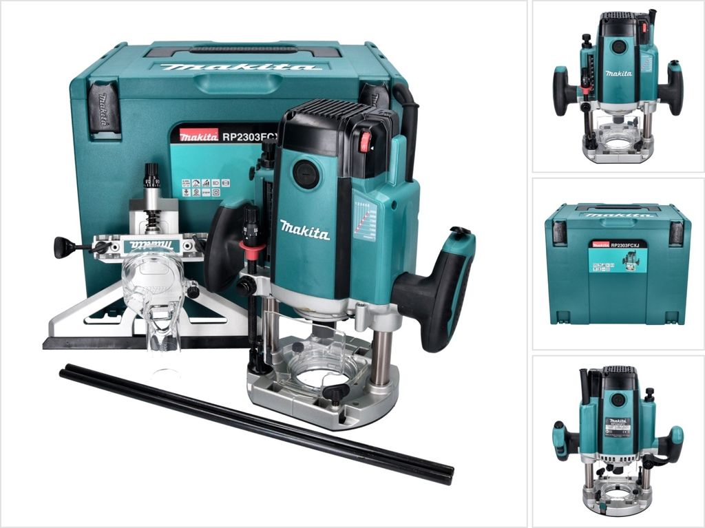 Makita RP 2303 FCXJ Oberfräse 2100 Watt 70 mm Hub + Anschlag + Makpac