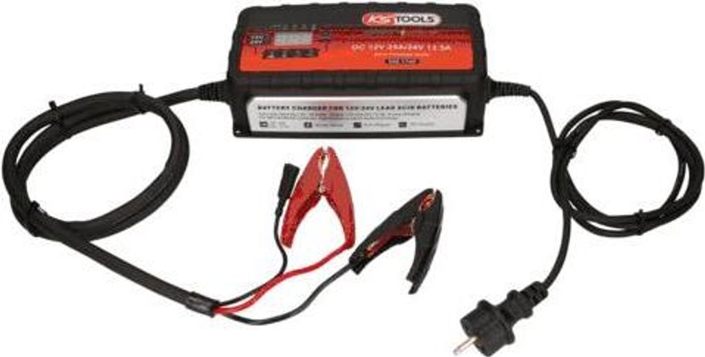 KS TOOLS Autobatterie Ladegerät Batterieladegerät 24 12 14,4В - 25А (12В) 28,8В - 12,5А (24В)V für KFZ LKW Motorrad 550.1745