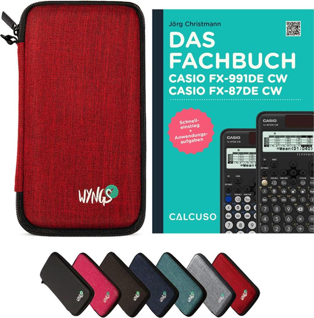 CALCUSO Zubehör Standardpaket Rot kompatibel für Taschenrechner Casio FX-87DE CW