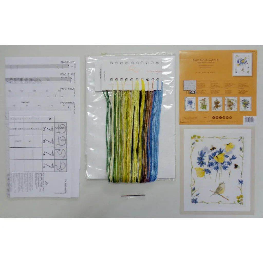Broderie point de croix compté oiseau Chiffchaff Lanarte DIY 35x48 cm