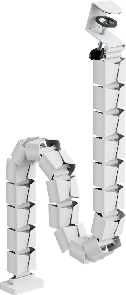 InLine Kabelkanal flexibel, höhenverstellbare Tische mit Tischklemme, weiß