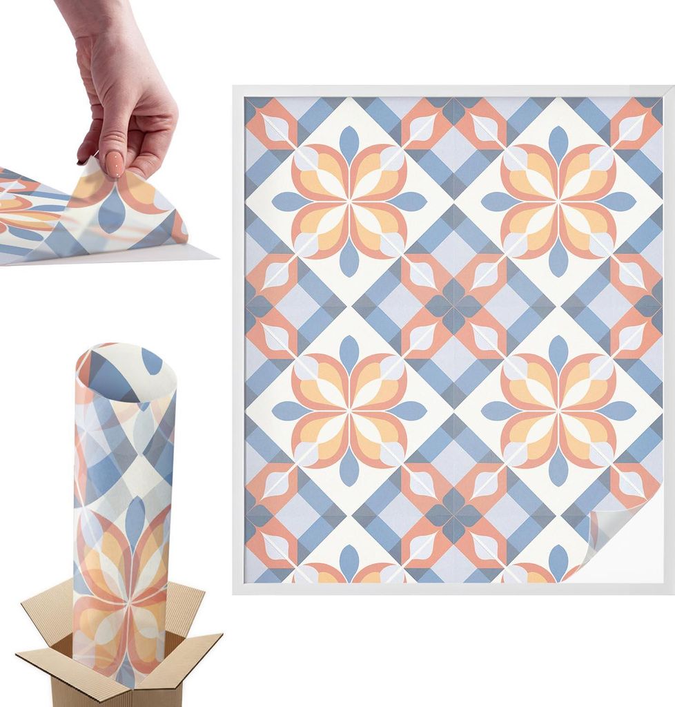 Buntglasfolie für Fenster – 116x100 cm – Stained-Glass-Fensterfolie, dekorativ & blickdicht – Selbstklebende Glasdekorfolie im Buntglas-Desi...