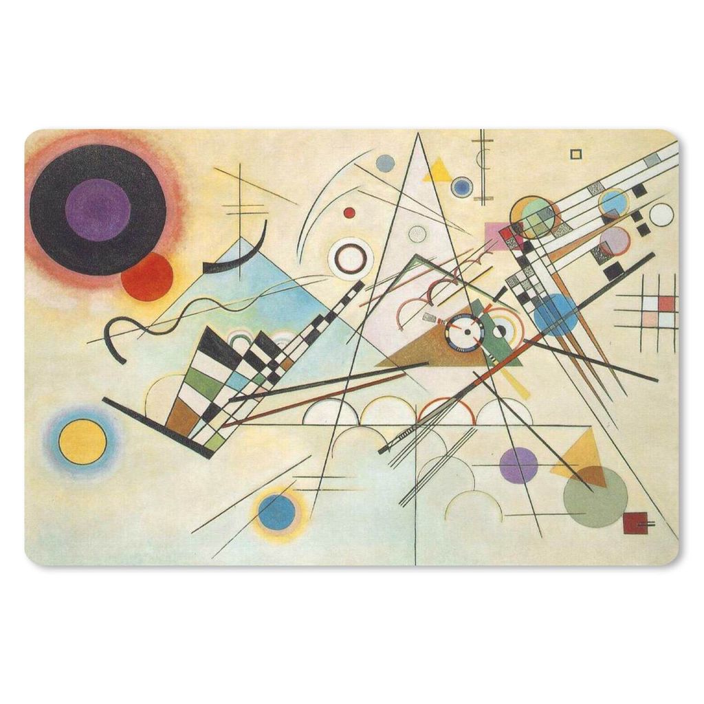 MuchoWow Mauspad Mousepad Komposition 8 - Gemälde von Wassily Kandinsky 23x19 cm - Mousepads - Maus Mat - Pad - Mausunterlage - Schreibtischunte...