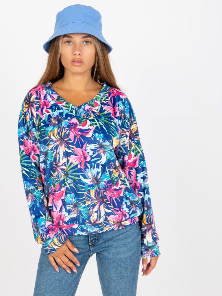 Rue Paris Damenbluse Basimah dunkelblau L/XL