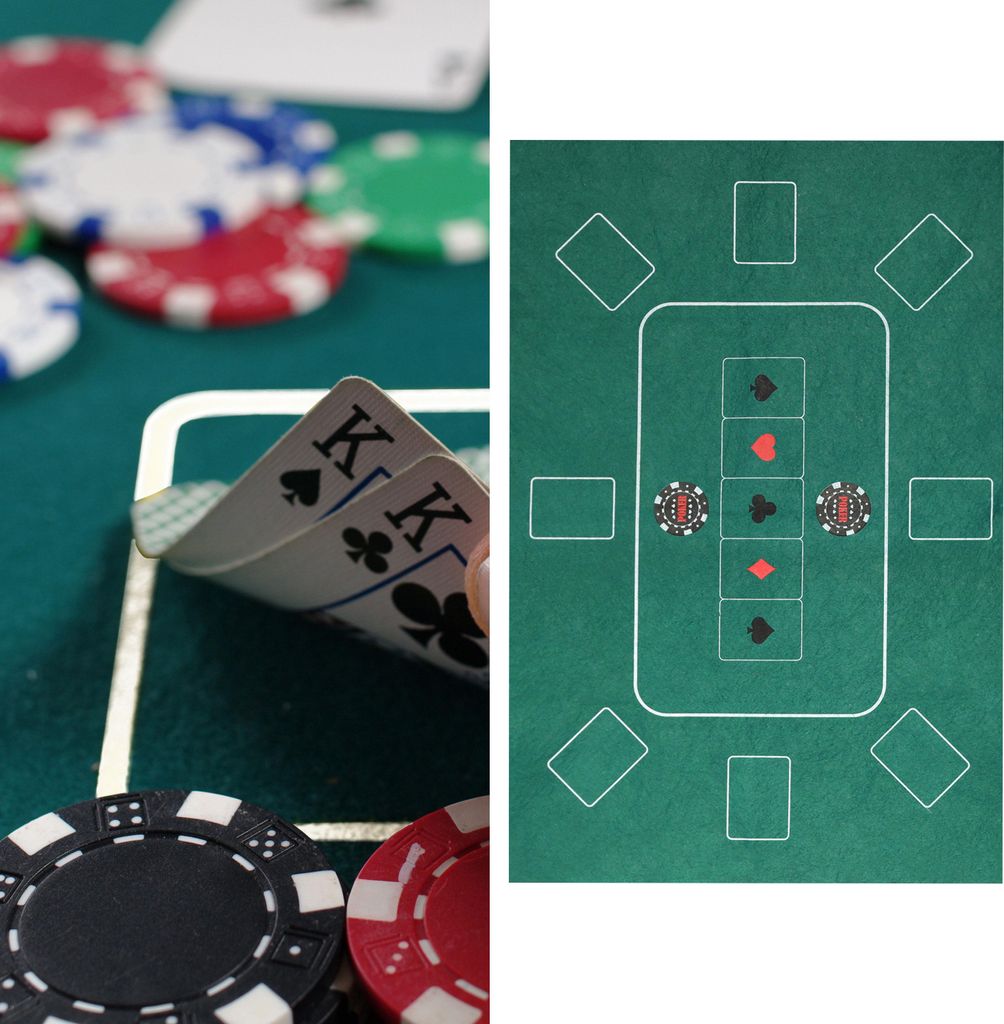 Pokertisch Auflage Filz 60x90cm grün bedruckt Tischauflage Produktbild 